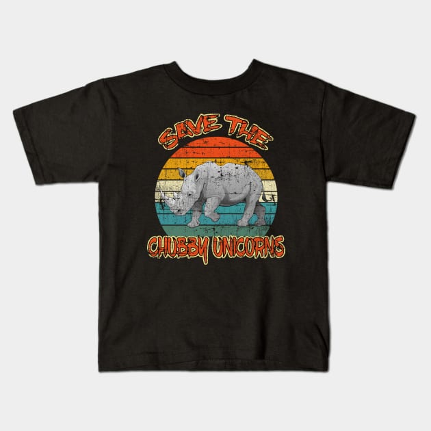 Save The Chubby Unicorns, save rhinoceros, support rhino gift shirt Kids T-Shirt by UranusArts